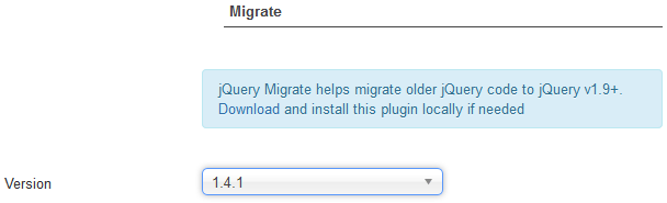 jQuery Migrate selection