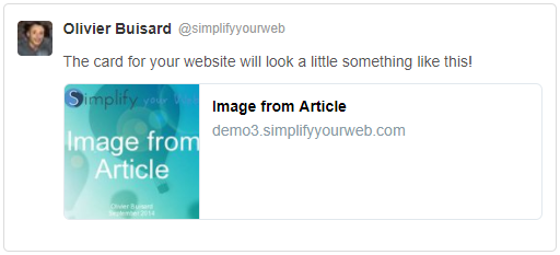 Twitter card preview