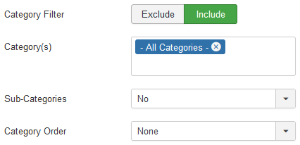 Select the categories