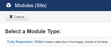 Select the module type