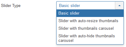 Select the slider type