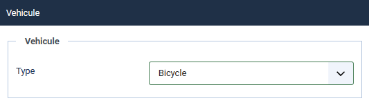Fields when selecting a bicycle