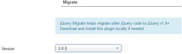 jQuery Migrate selection